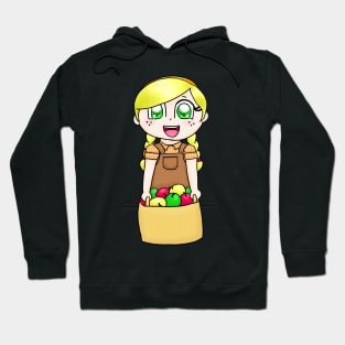 Girl With Apple Basket Hoodie